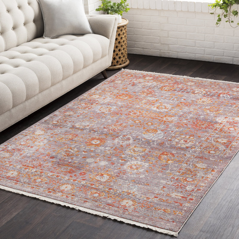 Three Posts Mendelsohn Vintage Persian Traditional Red/Grey Area Rug